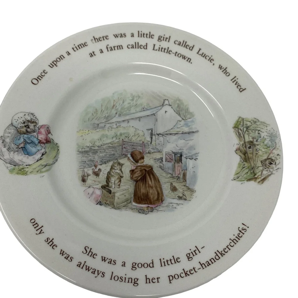 Peter Rabbit Wedgwood Mrs Tiggy-Winkle Kids Easter‎ Plate Bowl Set 6.5in Spring